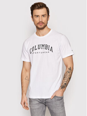 Columbia Columbia T-Shirt Csc Seasonal Logo 1991031 Biały Regular Fit