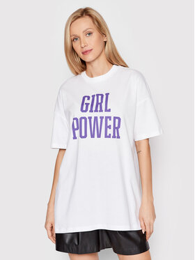 ONLY ONLY Marškinėliai Stina 15259043 Balta Oversize