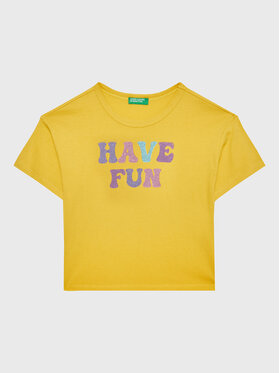 United Colors Of Benetton United Colors Of Benetton T-shirt 3096C10AV Žuta Regular Fit
