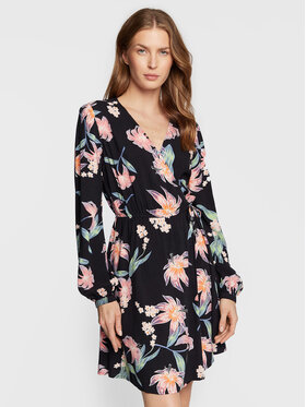Roxy Roxy Sukienka codzienna Party Waves Printed ERJWD03672 Czarny Regular Fit