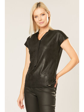 QUIOSQUE QUIOSQUE Bluzka TIE BLOUSE Czarny Regular Fit
