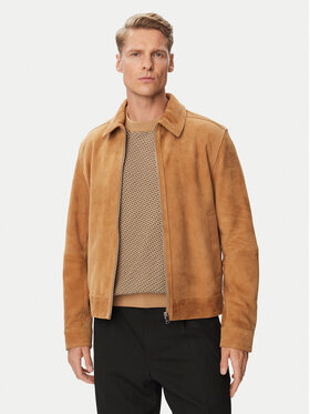 BOSS BOSS Nahkjope H-Malbano7 50563869 Tumebeež Regular Fit