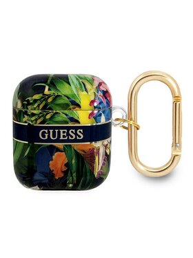 Guess Guess Etui na słuchawki Flower Niebieski