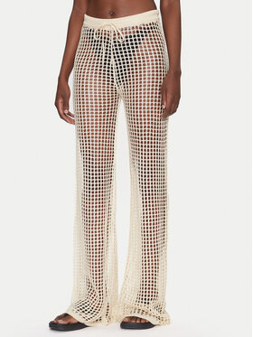 Guess Guess Palazzo kalhoty E5GB02 Z3N30 Écru Palazzo Fit