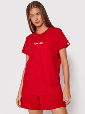 PLNY LALA PLNY LALA T-Shirt Classic PL-KO-CL-00241 Červená Regular Fit