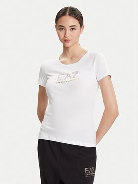 EA7 Emporio Armani EA7 Emporio Armani T-Shirt 8NTT67 TJDQZ 1100 Biały Skinny Fit