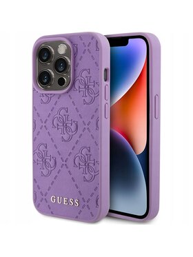 Guess Guess Etui na telefon Leather 4G Stamped Fioletowy