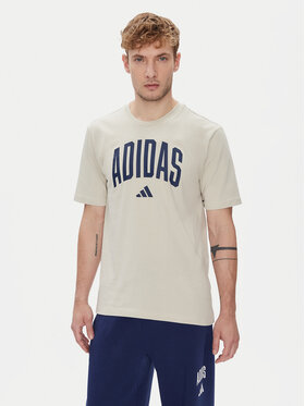 adidas adidas Tričko Collegiate Lineage Graphic JM6415 Béžová Regular Fit