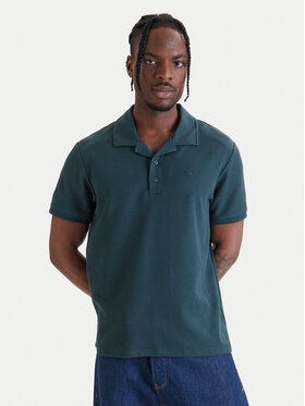 Calvin Klein Jeans Calvin Klein Jeans Тениска с яка и копчета Easy Micro Waffle LV04RF205G Зелен Regular Fit