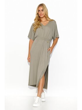 Makadamia Makadamia Sukienka codzienna M822 Szary Comfortable Fit