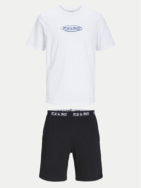 Jack&Jones Junior Jack&Jones Junior Komplet majica in športne kratke hlače Oliver 12257172 Bela Standard Fit
