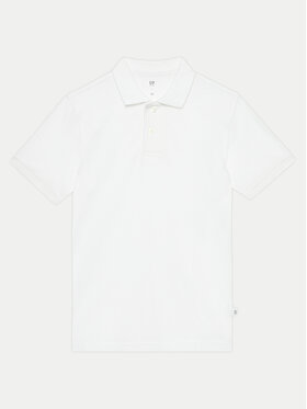 Gap Gap Тениска с яка и копчета 404943-01 Бял Regular Fit