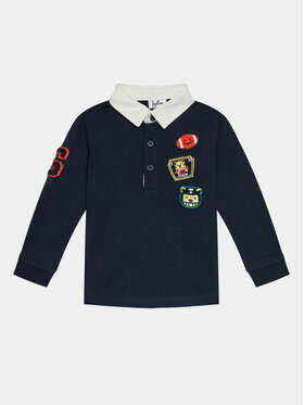 OVS OVS Тениска с яка и копчета 1842386 Тъмносин Regular Fit