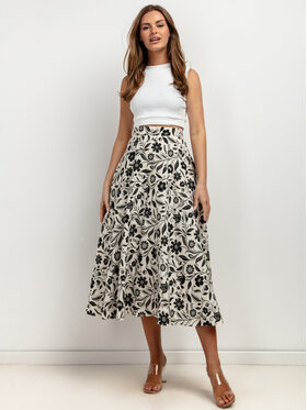 Tessita Tessita Spódnica midi T424/1/XXL Biały A-Line Fit