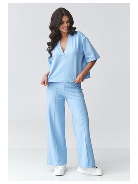 Makadamia Makadamia Dres M921 Niebieski Loose Fit