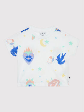 Champion Champion T-Shirt All-Over Colourful Print 404400 Biały Custom Fit