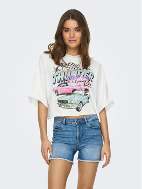 ONLY ONLY T-Shirt 15290548 Biały Cropped Fit