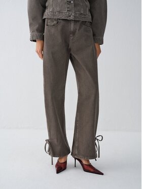 La Mania La Mania Jeansy HORIZON Beżowy ciemny Basic Fit