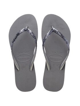 Havaianas Havaianas Japonki HAVAIANAS Infradito Donna Hav. Slim Glitter II 4146975.5178 Grigio Szary