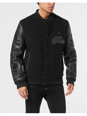 PHILIPP PLEIN PHILIPP PLEIN Kožená bunda 26029 Černá Regular Fit