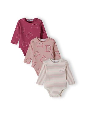 MINOTI MINOTI Komplet 3 par body 21babyrib3 Różowy Regular Fit