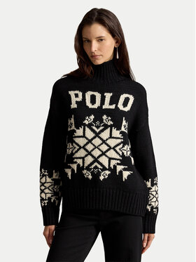 Polo Ralph Lauren Polo Ralph Lauren Bluză cu gât 211B23923001 Negru Relaxed Fit