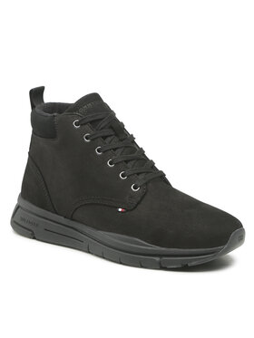 Tommy Hilfiger Tommy Hilfiger Зимни обувки Warm Hilfiger Lth Hybrid Boot FM0FM04412 Черен