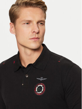 Aeronautica Militare Polo Majica 242PO1810J564 Črna Regular Fit