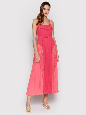 TWINSET TWINSET Koktejlové šaty 221TT2477 Růžová Regular Fit