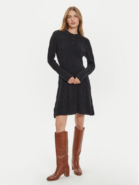 Tommy Hilfiger Tommy Hilfiger Трикотажна сукня WW0WW43085 Чорний Regular Fit