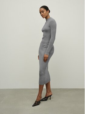 La Mania La Mania Sukienka codzienna MILA Szary Classic Fit