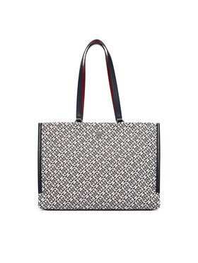 Tommy Hilfiger Tommy Hilfiger Geantă Th Jacquard Tote AW0AW19009 Albastru