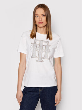 Tommy Hilfiger Tommy Hilfiger T-Shirt Crystal WW0WW32655 Λευκό Regular Fit