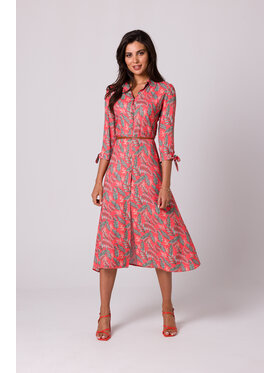 BeWear BeWear Sukienka codzienna B259 Czerwony Regular Fit