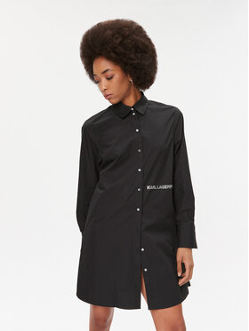KARL LAGERFELD KARL LAGERFELD Košeľové šaty Ikonik 235W1600 Čierna Regular Fit