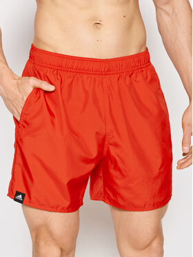 adidas adidas Szorty kąpielowe Mid 3-Stripes HA0400 Czerwony Regular Fit