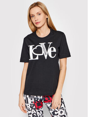 LOVE MOSCHINO LOVE MOSCHINO T-Shirt W4F153MM 3876 Czarny Regular Fit