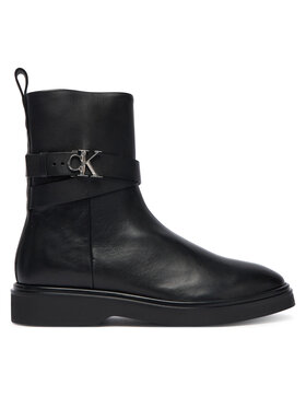 Calvin Klein Calvin Klein Botki Ankle Boot W/ Metal Logo HW0HW02663 Czarny