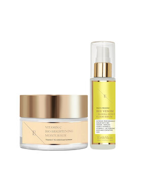 Erthskin London Erthskin London Rozświetlający krem ​​nawilżający z witaminą C + serum eliksirowe Krem na dzień i na noc