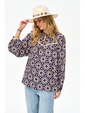 blue shadow blue shadow Bluzka Tiffani Niebieski Regular Fit