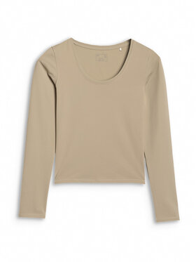 4F 4F Longsleeve INFLUENCER Beżowy Slim Fit