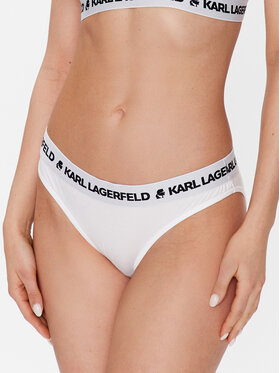 KARL LAGERFELD KARL LAGERFELD Klasické nohavičky Logo 211W2111 Biela