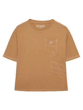 Guess Guess T-Shirt L6RI07 K8HM4 Beżowy Regular Fit