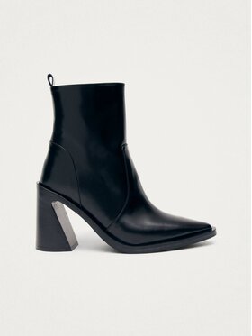 ALOHAS ALOHAS Botki Haylo Black Leather Ankle Boots Czarny