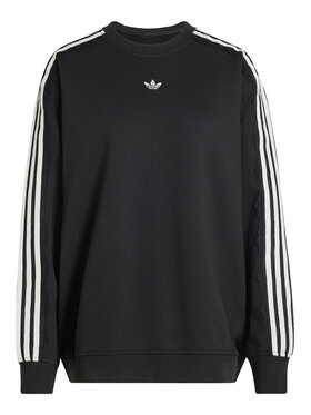 adidas adidas Bluza Lace 3 Stripes Crew LG4251 Czarny Regular Fit