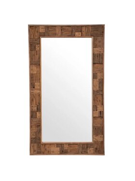 MIAhome MIAhome Lustro w drewnianej ramie eko Cori 115 cm Brązowy