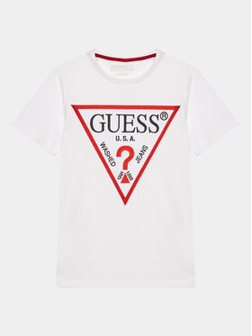 Guess Guess T-Shirt L3BI41 K8HM4 Biały Regular Fit