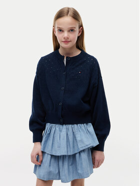 Tommy Hilfiger Tommy Hilfiger Cardigan Pointelle KG0KG09503 Blu scuro Relaxed Fit