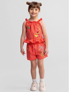 minoti minoti Komplet top i spodenki 30SET103 Pomarańczowy Regular Fit