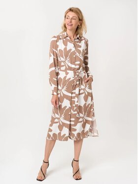 Willsoor Willsoor Sukienka koszulowa 68115 Brązowy Comfortable Fit